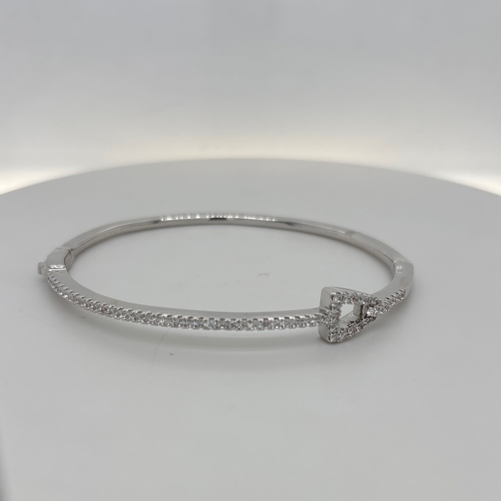 Pavé Arrowhead Silver Bangle Bracelet - Women's Jewelry